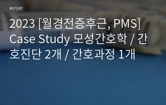 2023 [월경전증후근, PMS] Case Study 모성간호학 / 간호진단 2개 / 간호과정 1개