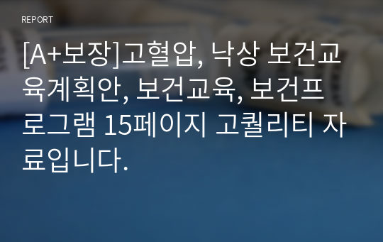 [A+보장]고혈압, 낙상 보건교육계획안, 보건교육, 보건프로그램 15페이지 고퀄리티 자료입니다.