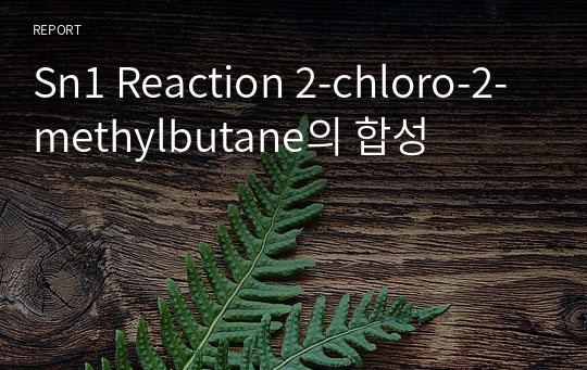 Sn1 Reaction 2-chloro-2-methylbutane의 합성