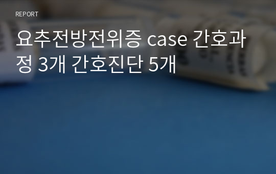 요추전방전위증 case 간호과정 3개 간호진단 5개