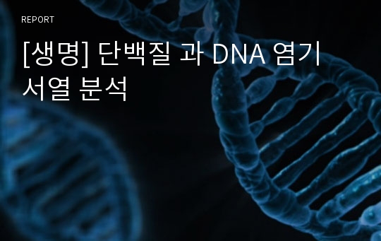 [생명] 단백질 과 DNA 염기 서열 분석