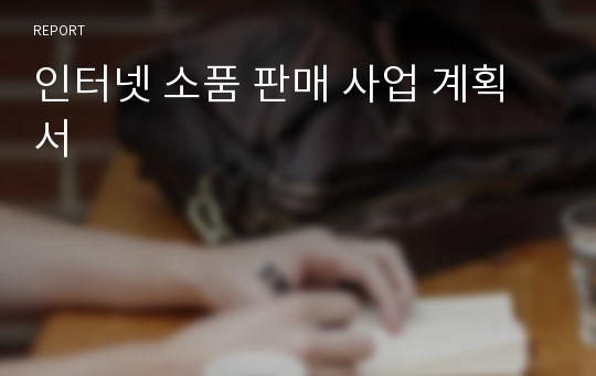 인터넷 소품 판매 사업 계획서