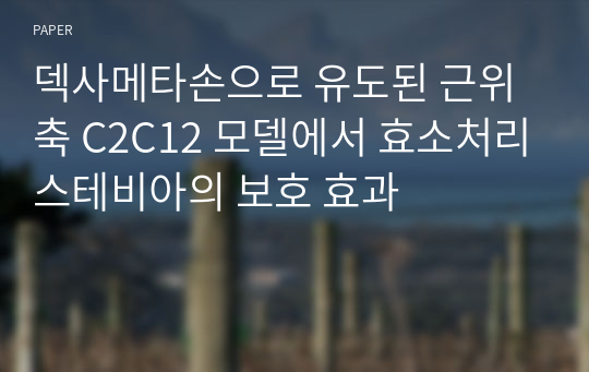 덱사메타손으로 유도된 근위축 C2C12 모델에서 효소처리스테비아의 보호 효과