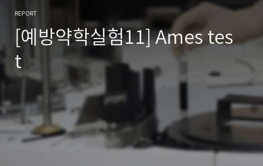 [예방약학실험11] Ames test