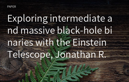 Exploring intermediate and massive black-hole binaries with the Einstein Telescope, Jonathan R. Gair, 2011, Gen Relativ Gravit 리뷰