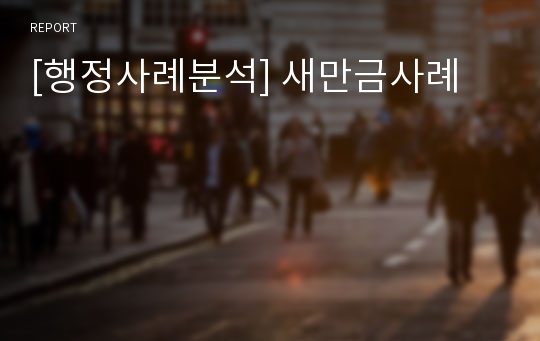 [행정사례분석] 새만금사례