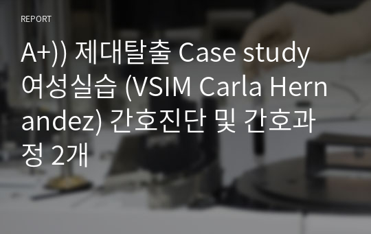 A+)) 제대탈출 Case study 여성실습 (VSIM Carla Hernandez) 간호진단 및 간호과정 2개