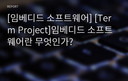 [임베디드 소프트웨어] [Term Project]임베디드 소프트웨어란 무엇인가?