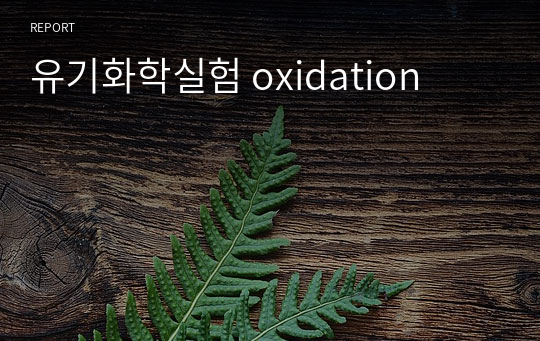 유기화학실험 oxidation