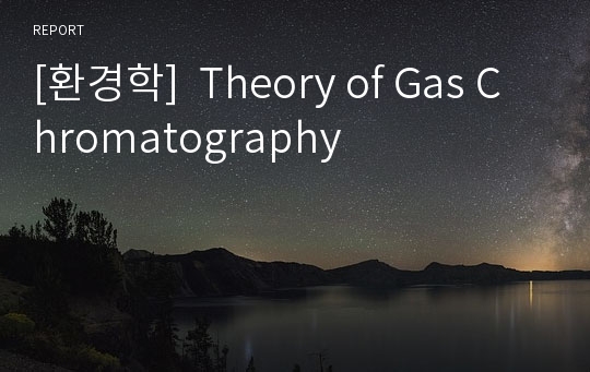 [환경학]  Theory of Gas Chromatography