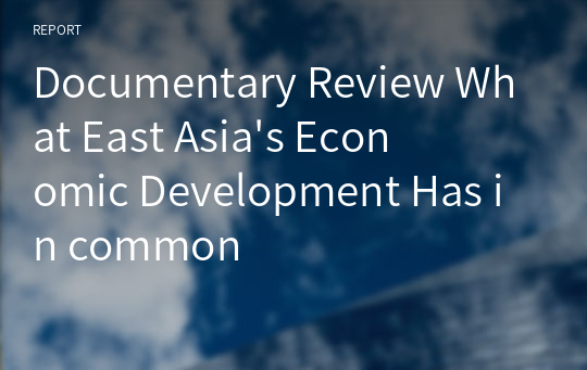 Documentary Review What East Asia&#039;s Economic Development Has in common