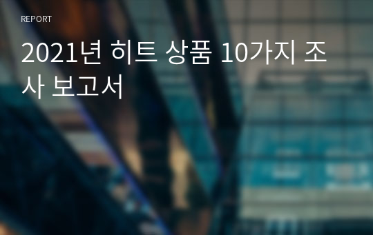 2021년 히트 상품 10가지 조사 보고서