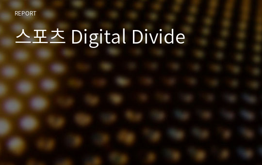 스포츠 Digital Divide