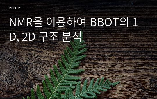 NMR을 이용하여 BBOT의 1D, 2D 구조 분석