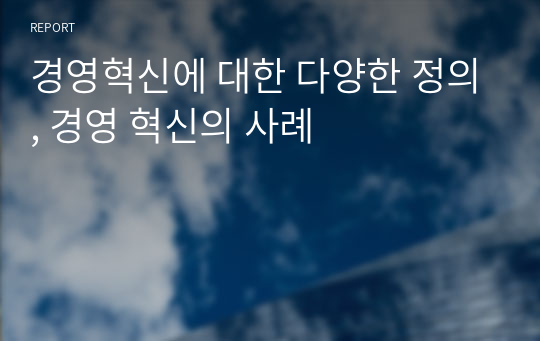 경영혁신에 대한 다양한 정의, 경영 혁신의 사례