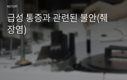 췌장염/케이스스터디/간호진단/간호과정/불안