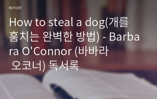 How to steal a dog(개를 훔치는 완벽한 방법) - Barbara O&#039;Connor (바바라 오코너) 독서록