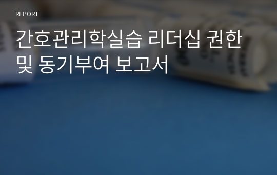 간호관리학실습 리더십 권한 및 동기부여 보고서