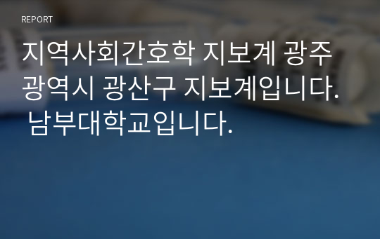 지역사회간호학 지보계 광주광역시 광산구 지보계입니다. 남부대학교입니다.