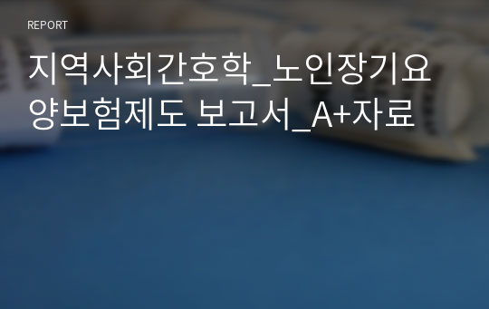 지역사회간호학_노인장기요양보험제도 보고서_A+자료