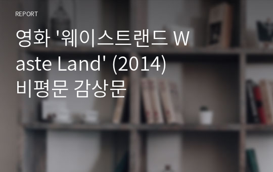 영화 &#039;웨이스트랜드 Waste Land&#039; (2014) 비평문 감상문