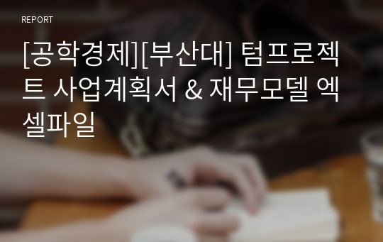 [공학경제][부산대] 텀프로젝트 사업계획서 &amp; 재무모델 엑셀파일