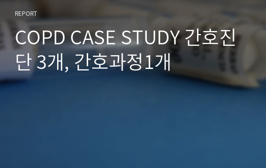 COPD CASE STUDY 간호진단 3개, 간호과정1개
