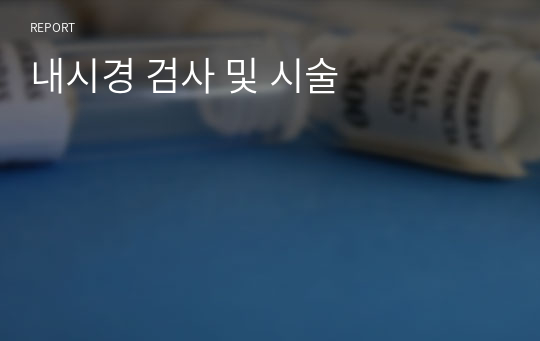 내시경 검사 및 시술