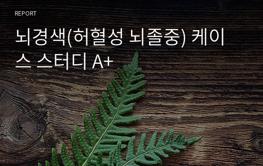 뇌경색(허혈성 뇌졸중) 케이스 스터디 A+