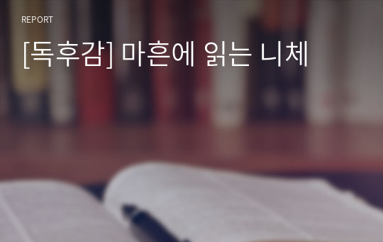 [2023 독후감] 마흔에 읽는 니체