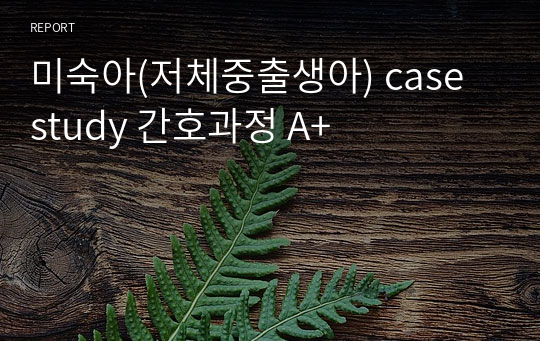 미숙아(저체중출생아) case study 간호과정 A+