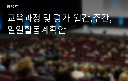 교육과정 및 평가-월간,주간,일일활동계획안