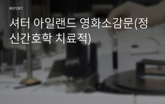 셔터 아일랜드 영화소감문(정신간호학 치료적)