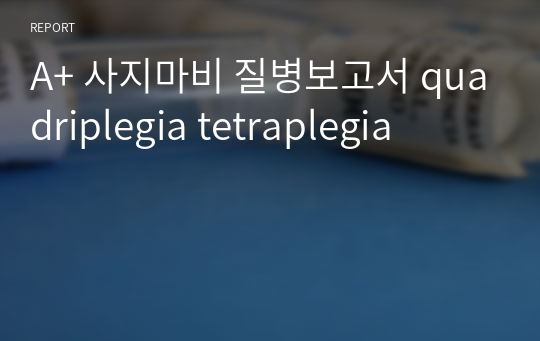 A+ 사지마비 질병보고서 quadriplegia tetraplegia