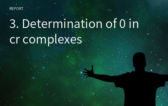 3. Determination of 0 in cr complexes