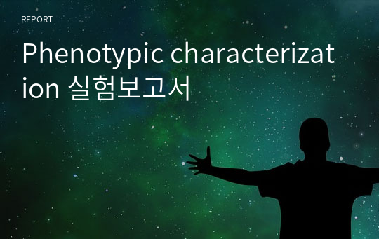 Phenotypic characterization 실험보고서