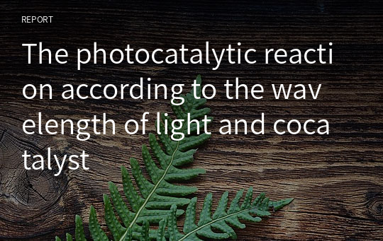 The photocatalytic reaction according to the wavelength of light and cocatalyst