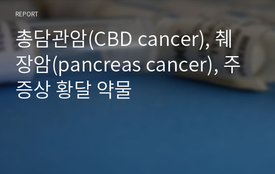 총담관암(CBD cancer), 췌장암(pancreas cancer), 주증상 황달 약물