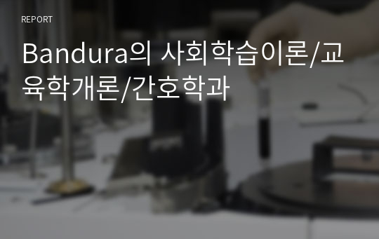 Bandura의 사회학습이론/교육학개론/간호학과