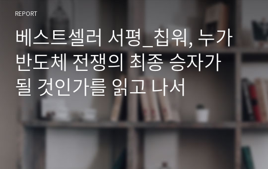 베스트셀러 서평_칩워, 누가 반도체 전쟁의 최종 승자가 될 것인가를 읽고 나서