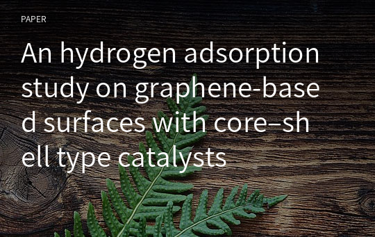 An hydrogen adsorption study on graphene‑based surfaces with core–shell type catalysts