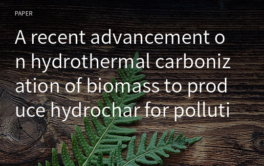 A recent advancement on hydrothermal carbonization of biomass to produce hydrochar for pollution control