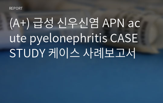 (A+) 급성 신우신염 APN acute pyelonephritis CASE STUDY 케이스 사례보고서