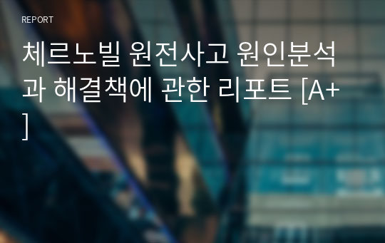 체르노빌 원전사고 원인분석과 해결책에 관한 리포트 [A+]