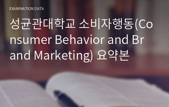 성균관대학교 소비자행동(Consumer Behavior and Brand Marketing) 요약본