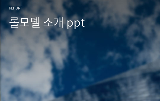 롤모델 소개 ppt