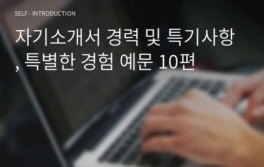 자기소개서 경력 및 특기사항, 특별한 경험 예문 10편