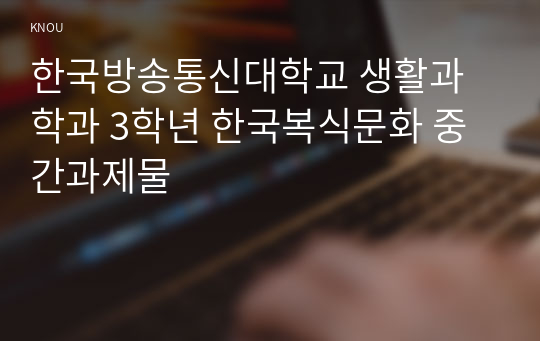 한국방송통신대학교 생활과학과 3학년 한국복식문화 중간과제물