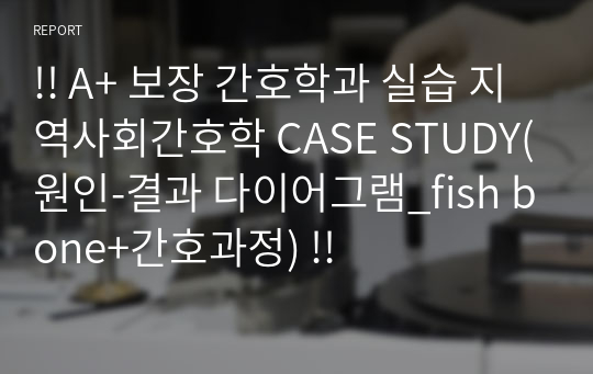 !! A+ 보장 간호학과 실습 지역사회간호학 CASE STUDY(원인-결과 다이어그램_fish bone+간호과정) !!