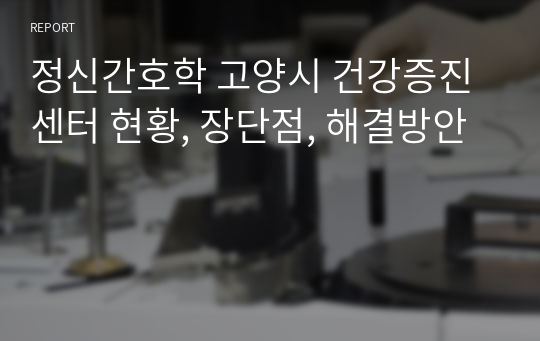 정신간호학 고양시 건강증진센터 현황, 장단점, 해결방안